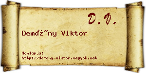 Demény Viktor névjegykártya
