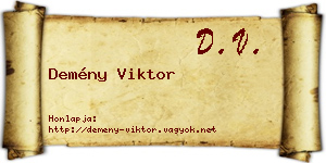 Demény Viktor névjegykártya